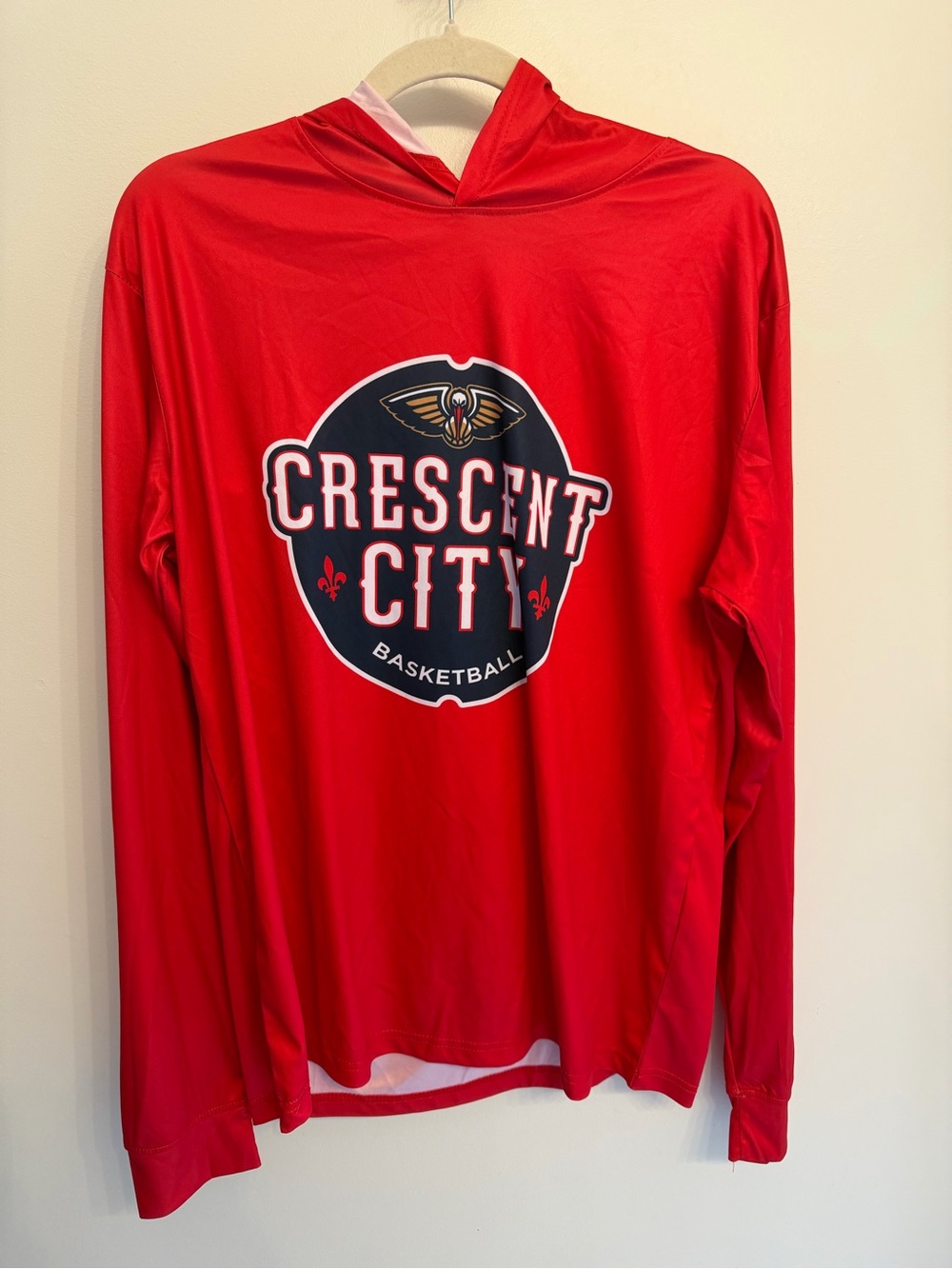 New Orleans Pelicans Crescent City Basketball Red Hooded Pullover Men’s Size M